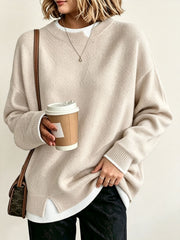 Womens Fashion Loose-fit Knitted Pullover Top