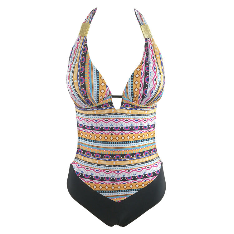 Sexy Backless Halter One-Piece Swimsuit