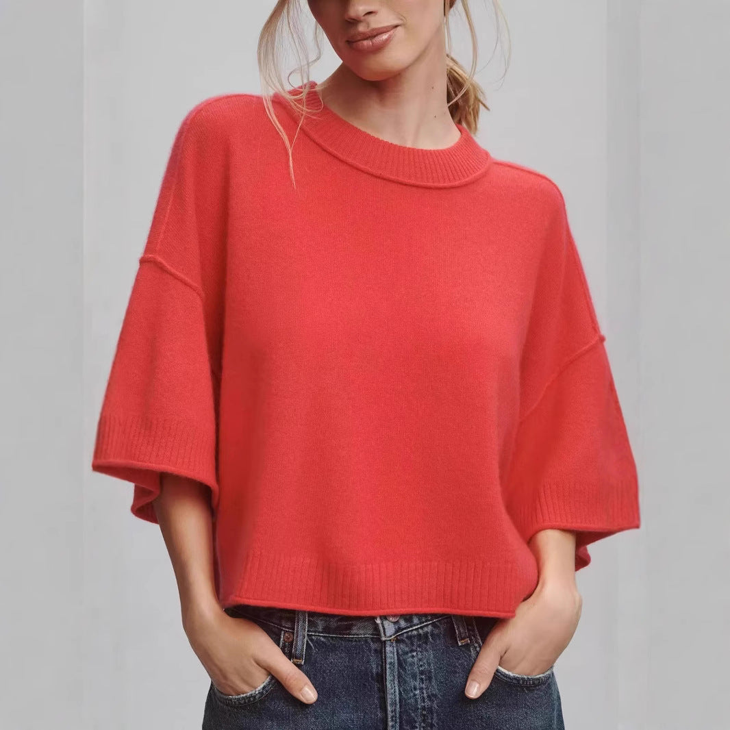 Vibrant Solid Color Short-Sleeve Tee – Perfect for Everyday Style