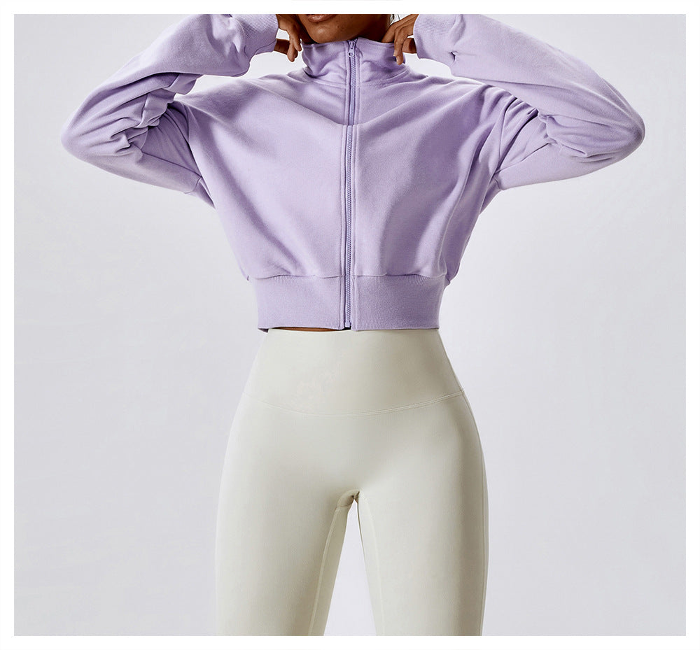 Women's Loose Zip Long Sleeve Sporty Casual Sweatshirt