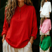 Casual Loose-fitting Fashionable Long-sleeve Crew-neck Pullover Shirt