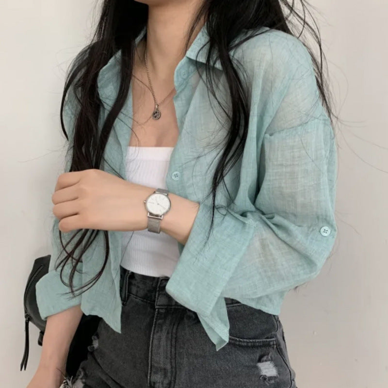French Top High-grade Cardigan Blouse Shirt