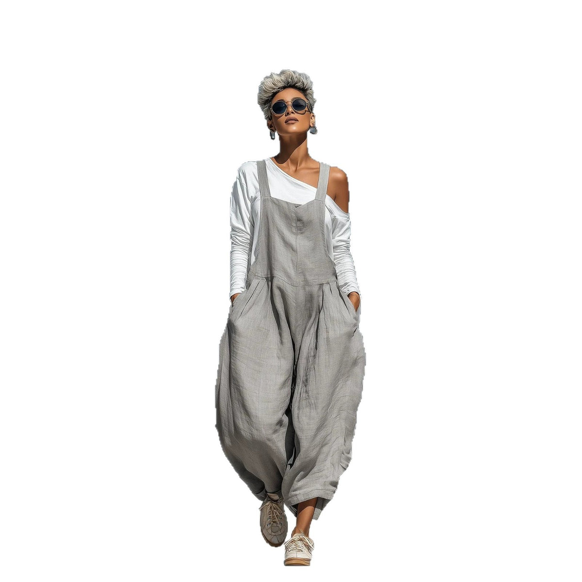 Women's Casual Loose-Fit Wide-Leg Jumpsuit