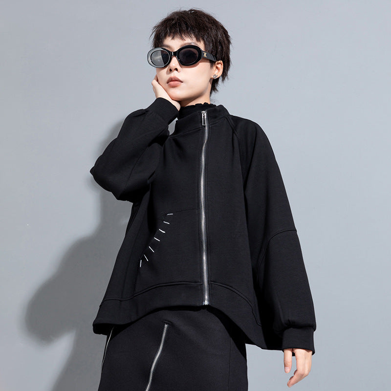 Edgy Irregular Casual Women's Short Coat