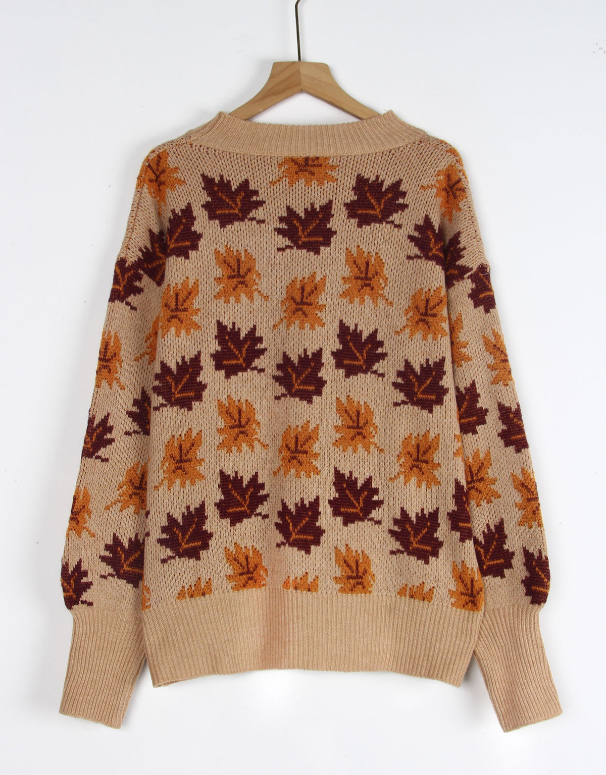 Jacquard Round Neck Pullover Sweater