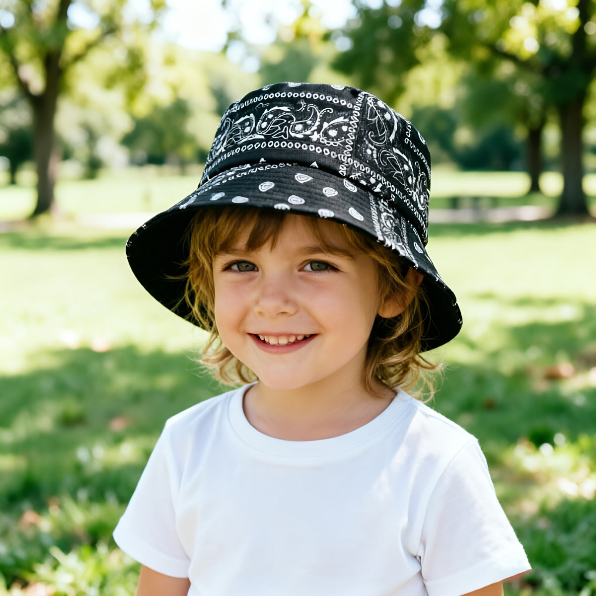 Unisex Kids' Fisherman Hat with Paisley Pattern, Ages 6-10