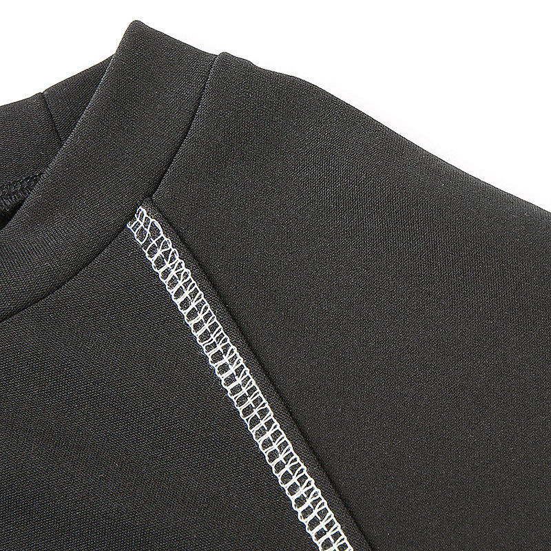 Embroidered Long Sleeve High-Waist Jumpsuit