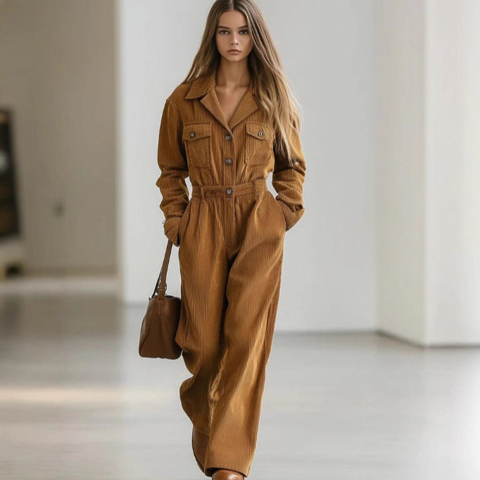 Solid Color Streetwear Utility Overalls