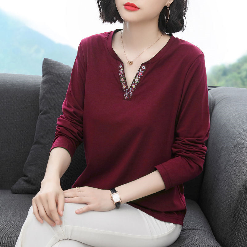 Women's Solid Color Loose Casual Base Top