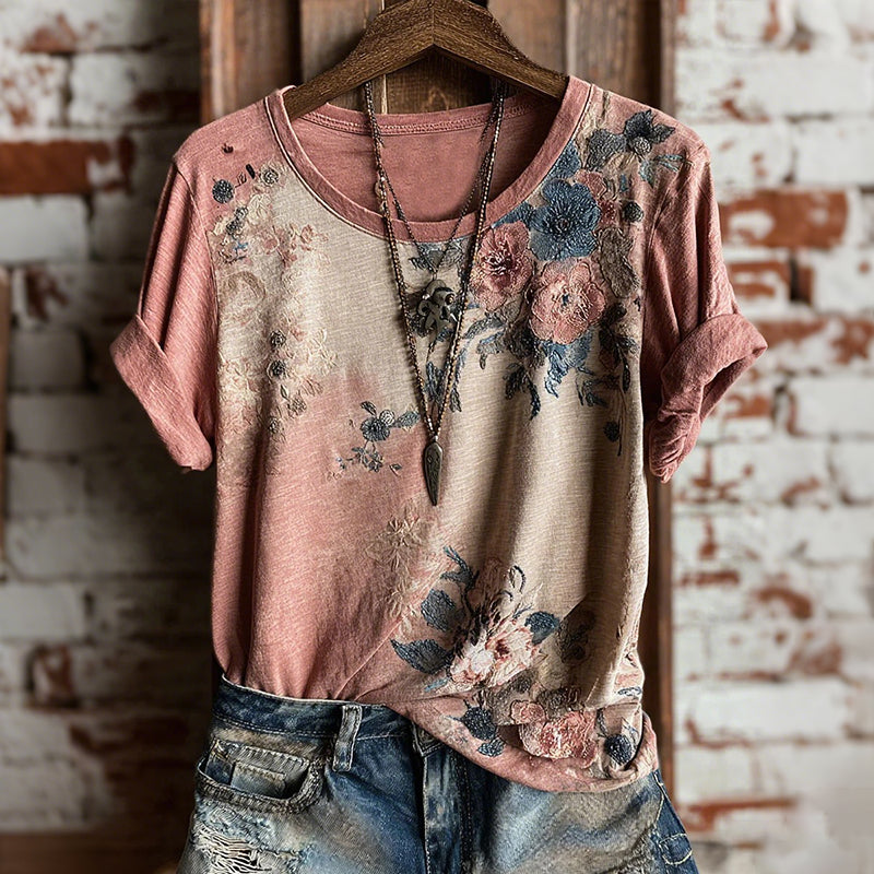 Fashion Geometric Print Plus Size Short Sleeve T-shirt