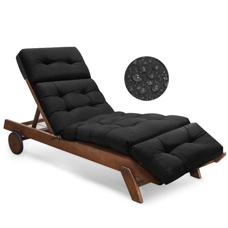 [Waterproof Memory Foam Cushion] Outdoor Chaise Lounge Chair Cushion Waterproof 74.4 X 22 X 4.7 Inches Memory Foam Lounge Chair Cushions Replacement for Outdoor Furniture with Ties, Thickened Pool Lounge Chair Cushion, Replacement Cushion ONLY, Chair Not