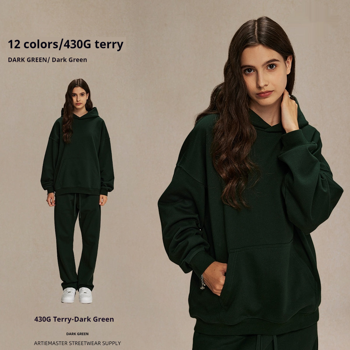 Cozy Unisex Cotton Terry Hoodie with Pocket