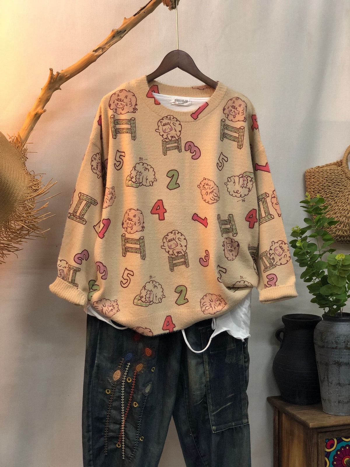 New Women's Loose-fitting Round-neck Sweater for Outerwear