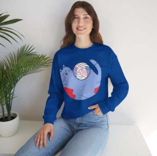Chic Printed Round Neck Loose Sweatshirt for Women