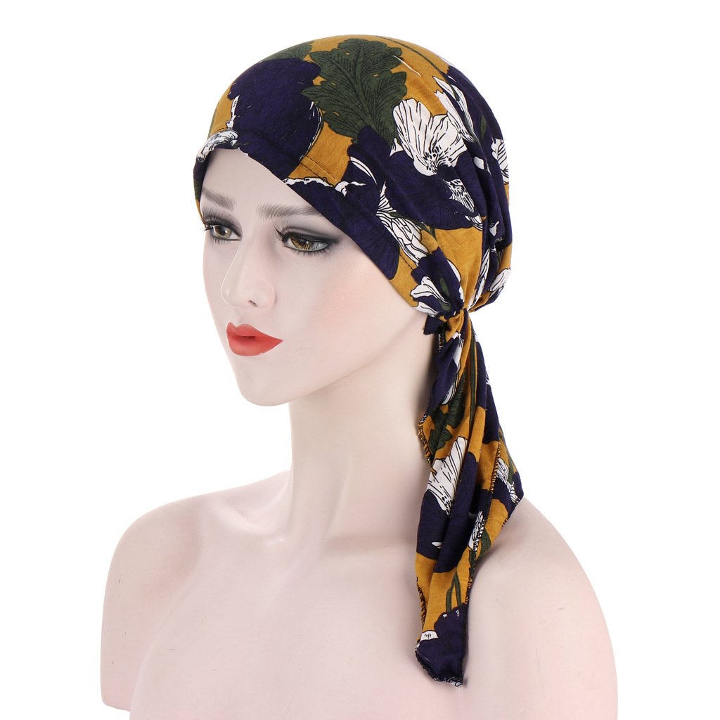 Floral Two-Tail Headscarf for Women