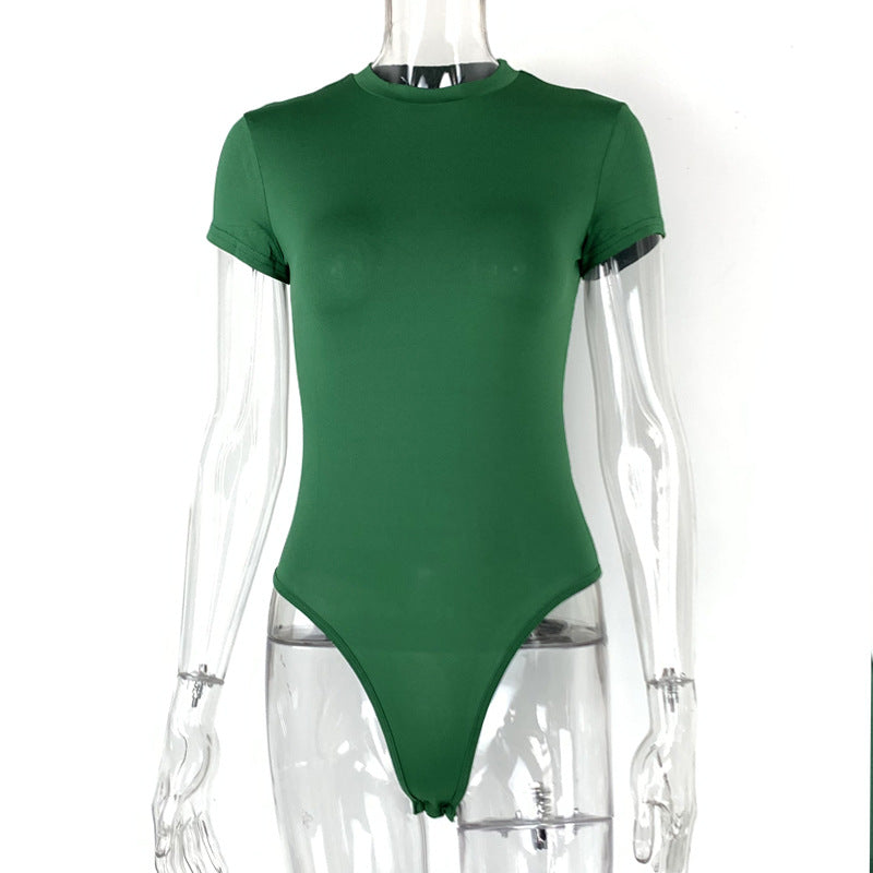 Casual Women's Clothing Short-sleeved Jumpsuit Tight Jumpsuit