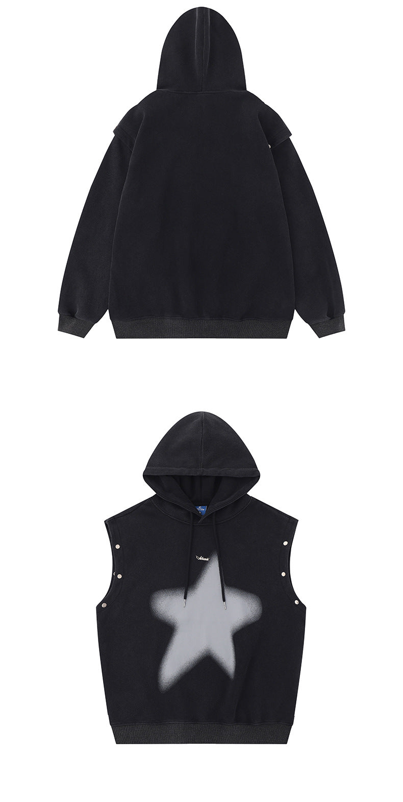 Distressed Graphic Couple's Loose Fit Autumn Sweater
