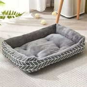 Winter Warm Plush Dog Bed - Ultra-Soft Grey Pet Sofa Bed With High-Density Filling, Large Rectangular Bed For Small/Medium/Large Dogs & Cats, 4 Sizes (Puppy To Xl), Durable All-Season Comforter-Lik...