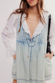 Women's V-Neck Denim Romper Casual Sleeveless Shorts Jumpsuit