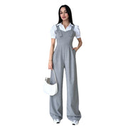 High Waist Wide Leg Sleeveless Jumpsuit