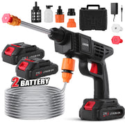300W Cordless High Pressure Power Car Wash with 2 Rechargeable Lithium-Ion Batteries, 6‑in‑1 Nozzle, 1.3 GPM Handheld Foam Gun