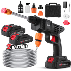 300W cordless car wash with 6-in-1 nozzle and foam gun
