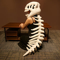 Dinosaur skeleton costume onesie with plush spine headband