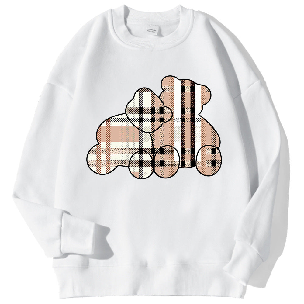 Cute Floral Bear Long Sleeve Pullover Sweater