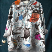 Casual Animal Print Hawaiian Long Sleeve Shirt