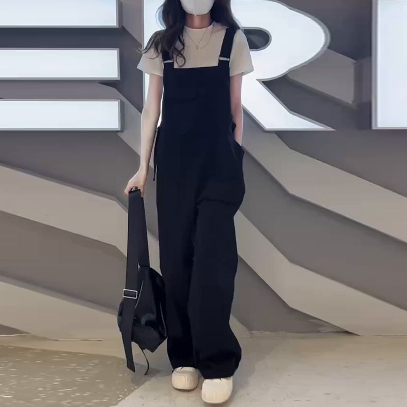 High-waisted Figure-flattering Straight-leg Workwear Jumpsuit