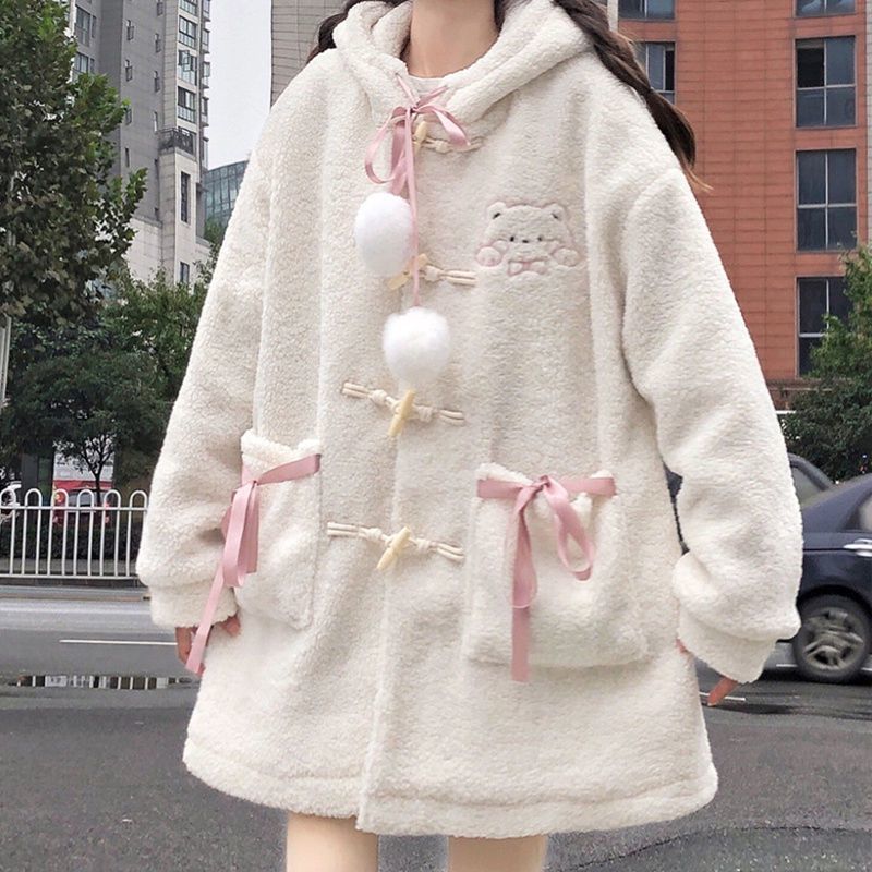Autumn And Winter Fleece-lined Thickened All-matching Baggy Coat