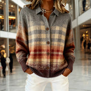 Stylish Floral-print Casual Loose-fitting Long-sleeve Shirt