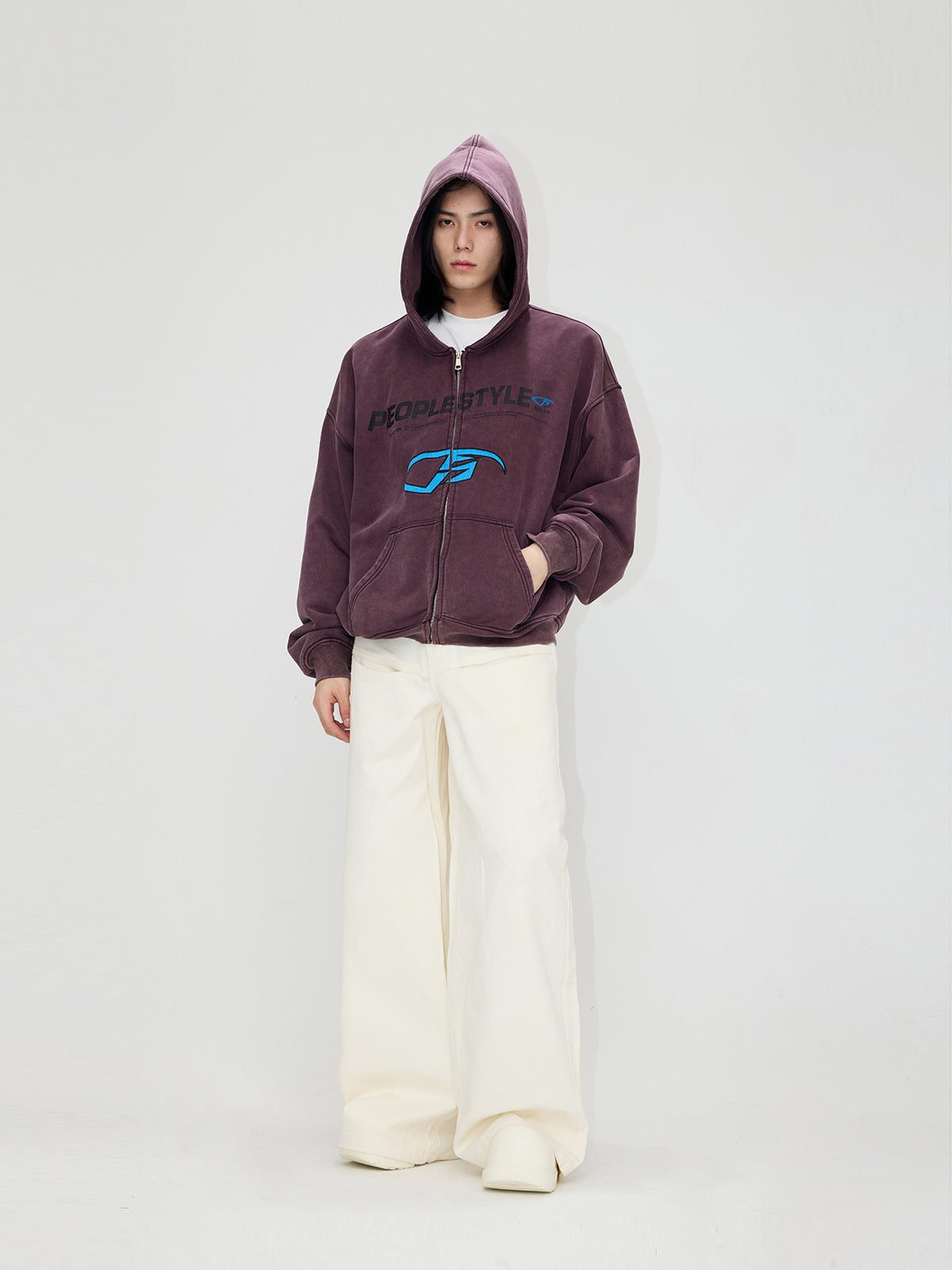 Heavyweight Embroidered Zip-Up Hoodie