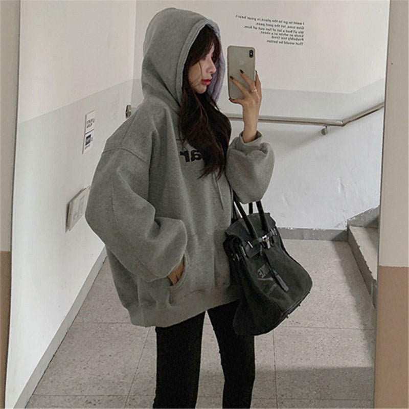 Women's Cozy Loose Fit Hooded Sweatshirt Coat