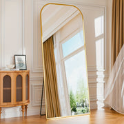 Arched freestanding full-length floor mirror with stand