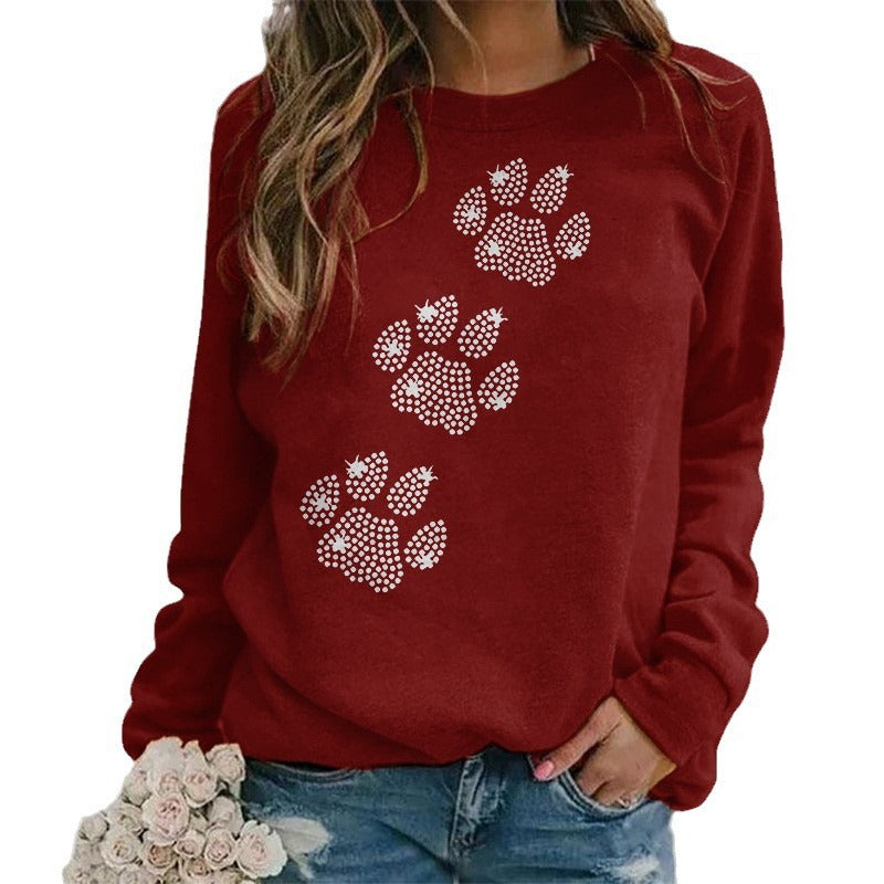 Women's Round Neck Irregular Hem Pullover Sweater
