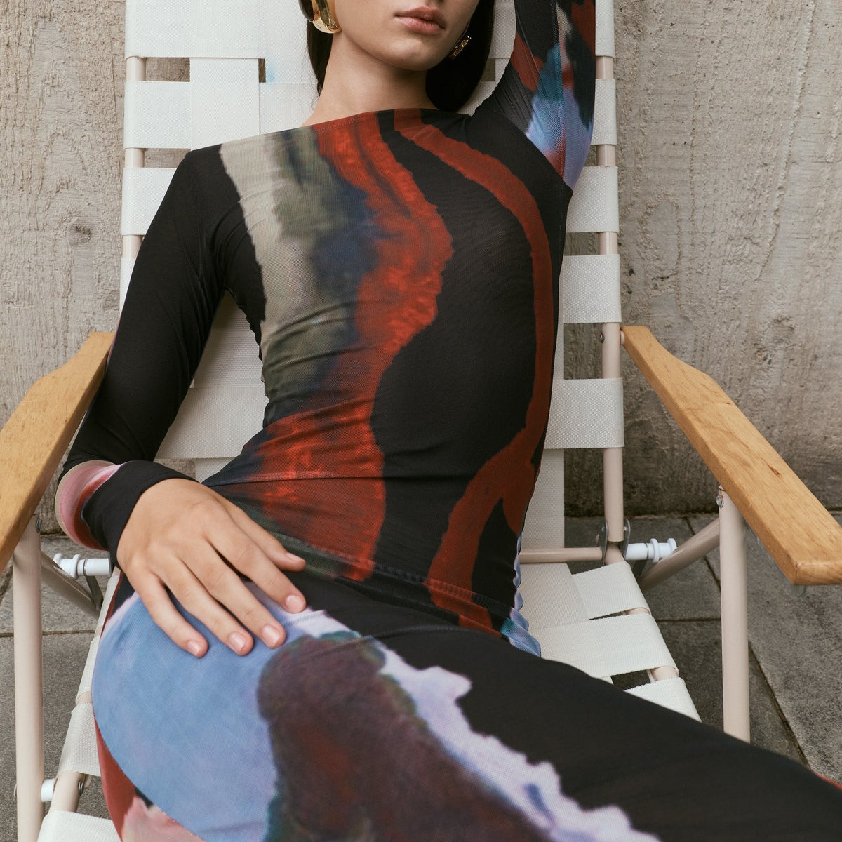 Elegant Off-Shoulder Tie-Dye A-Line Dress