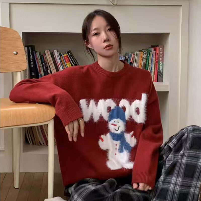 Laid-back Style Knit Base Sweater for Women