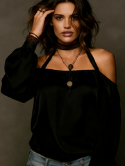 Off-Shoulder Puff Sleeve Top – Boho Resort Style for Women