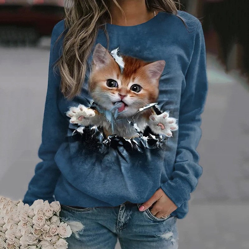 Women's Round Neck Irregular Hem Pullover Sweater