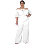 Women's Plus-Size Off-the-Shoulder Tube Jumpsuit