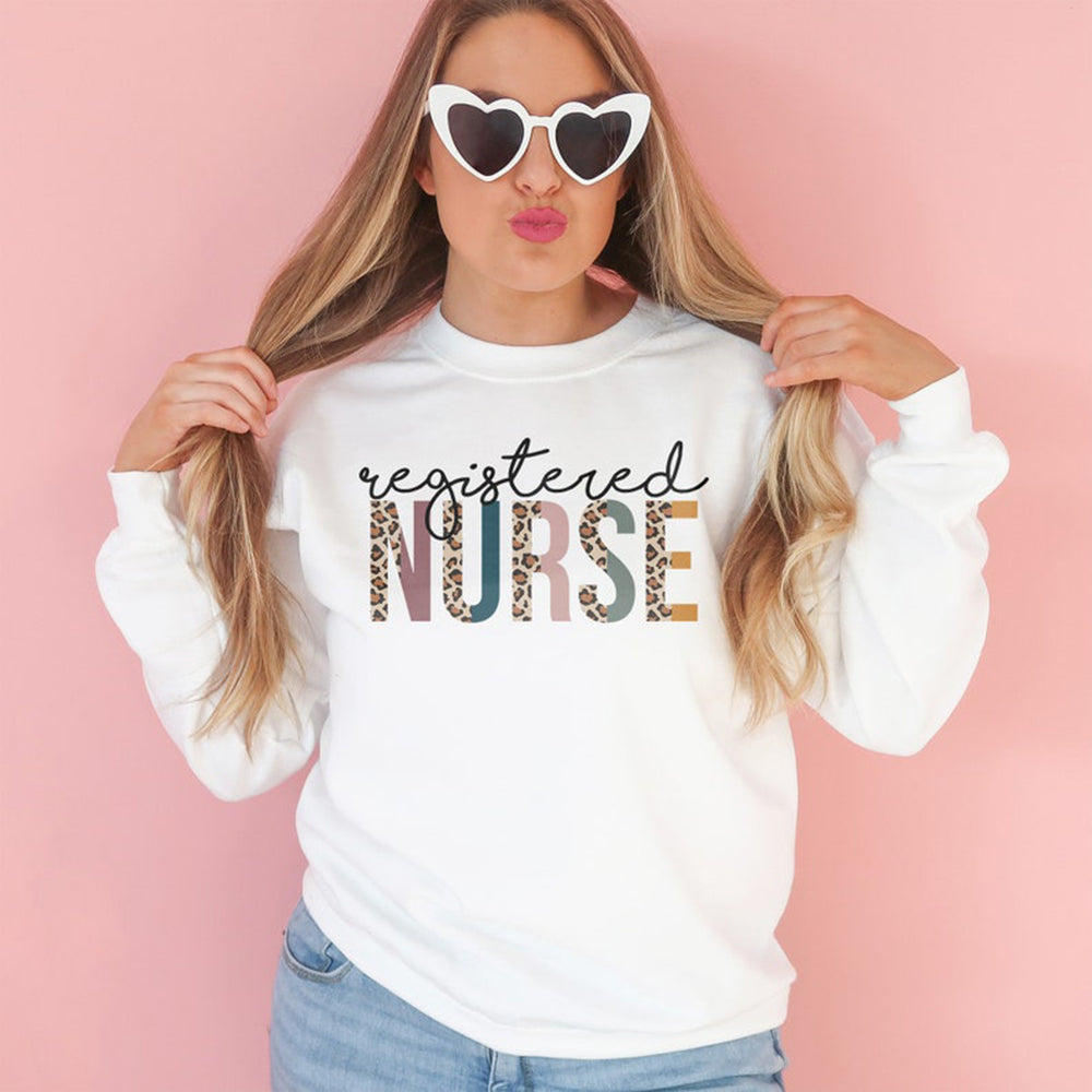 Korean Style Printed Loose Unisex Crewneck Hoodie