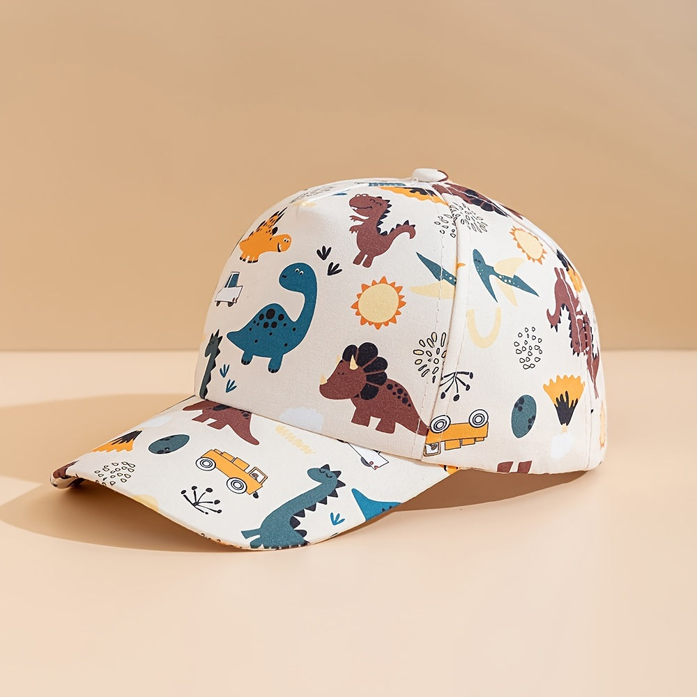 Boy's Cute Dinosaur and Shark Print Baseball Cap for Daily Leisure