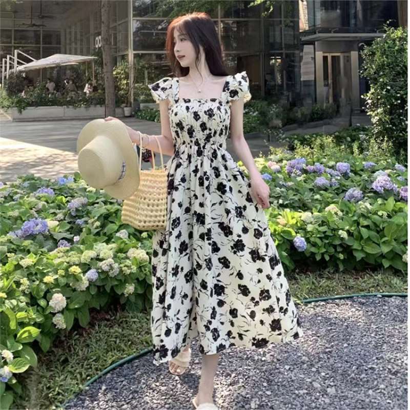 Sweet and Elegant French-style Floral-print Dress