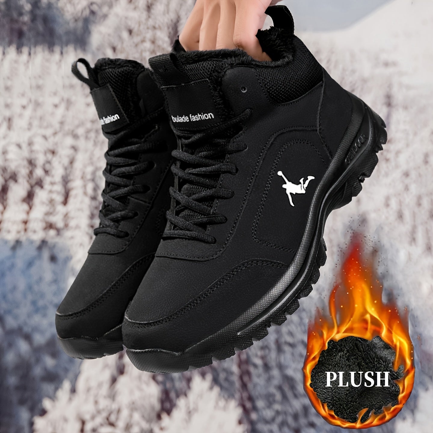Men's Winter Outdoor Snow Boots – Lightweight Flexible Sole, Plush Lining, Mid‑Top Design, Workwear and Street Style