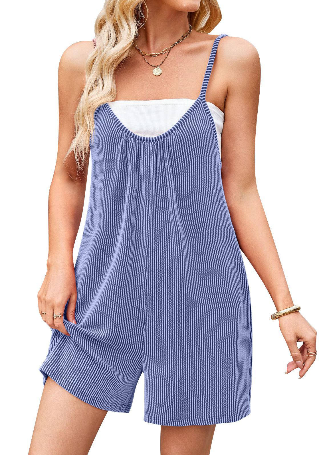 Women's Versatile Pocket Straight Jumpsuit Romper