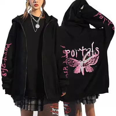 Unisex Anime Zip-Up Hoodie Cartoon Cardigan Sweater