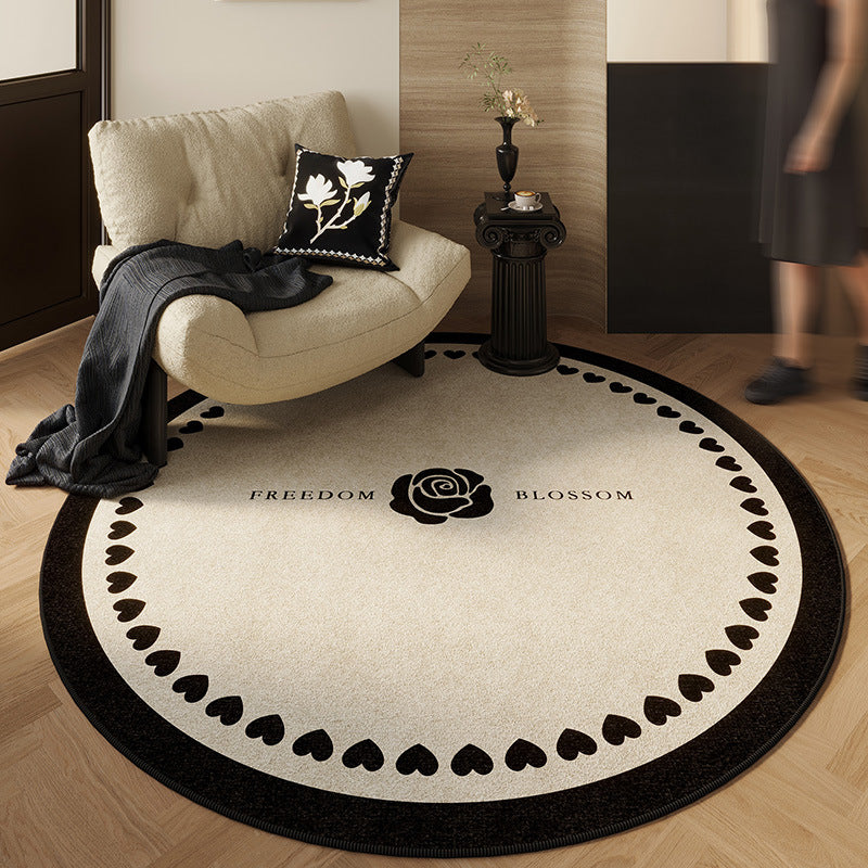 Round Vintage French-style Living Room Rug