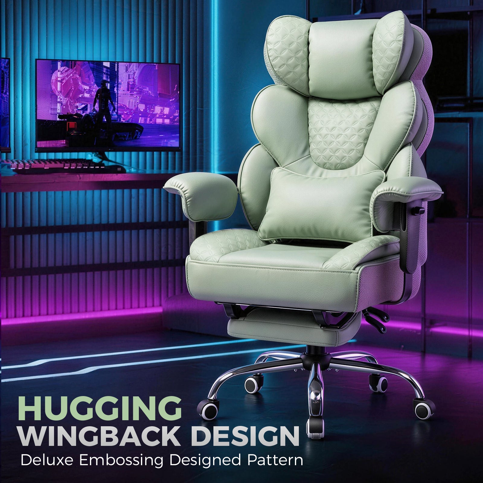 Big and Tall Heavy-Duty Executive Chair with Footrest