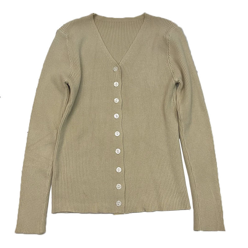 Women's V-Neck Slim Knit Cardigan